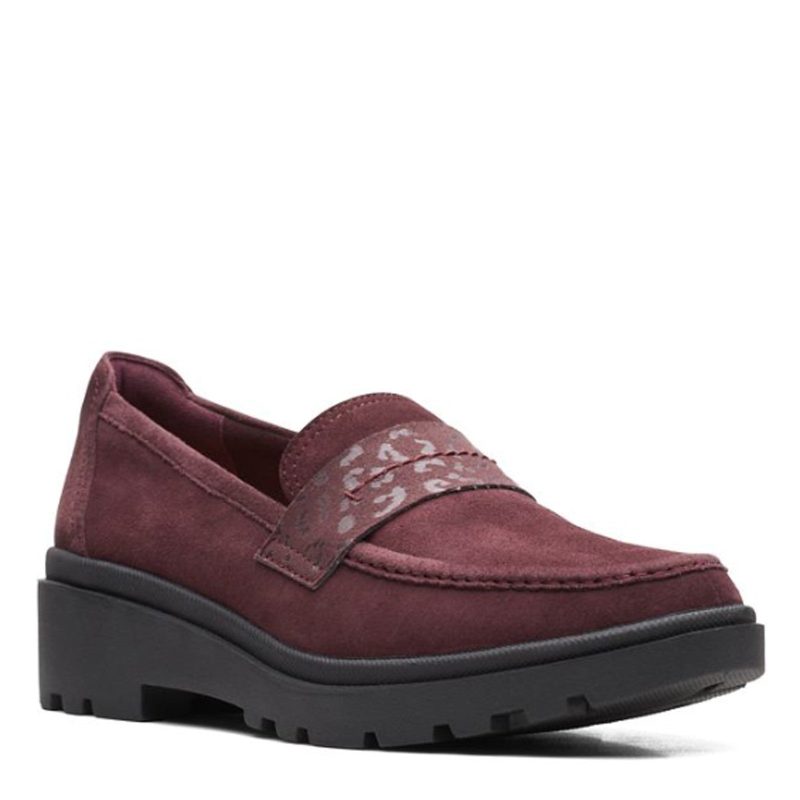 26169473 Womens Clarks Calla Ease Loafer Burgundy Suede