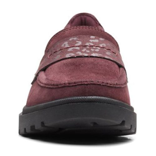 26169473 Womens Clarks Calla Ease Loafer Burgundy Suede 2