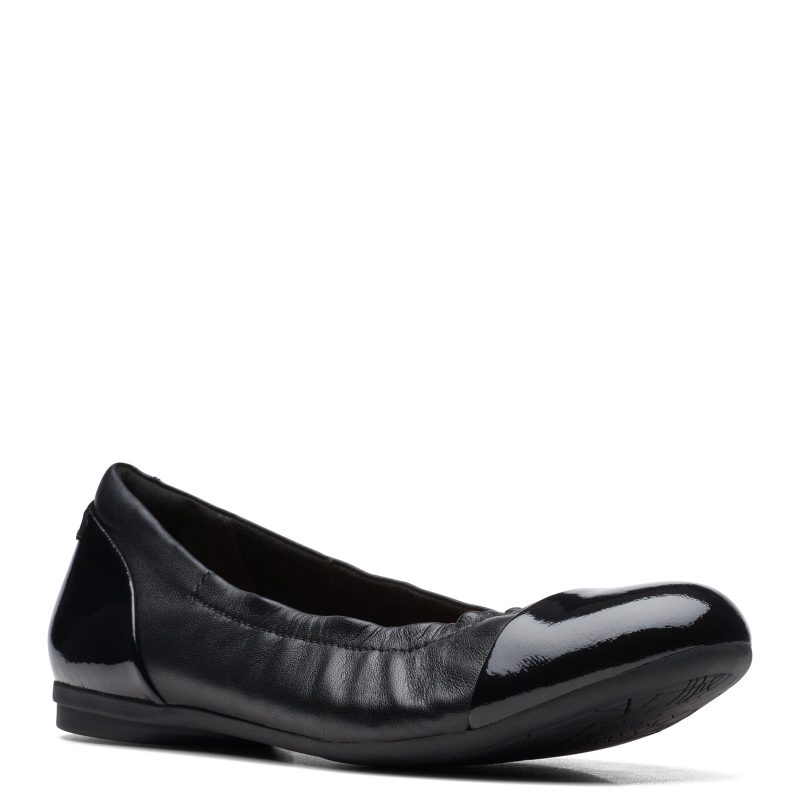 26170592 Womens Clarks Rena Jazz Flat Black