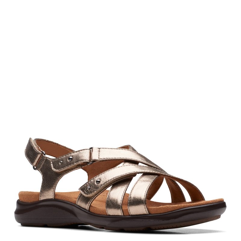 26170987 Womens Clarks Kitly Go Sandal Metallic