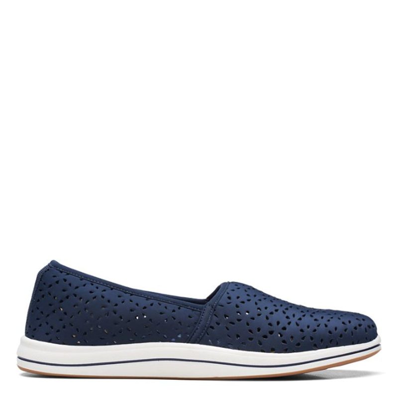 26171360 Womens Clarks Breeze Emily Slip On Navy 1