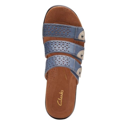 26172145 Womens Clarks Kilty Walk Sandal Blue Denim Colored 6