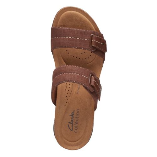 26172738 Womens Clarks April Dusk Sandal Dark Tan 6