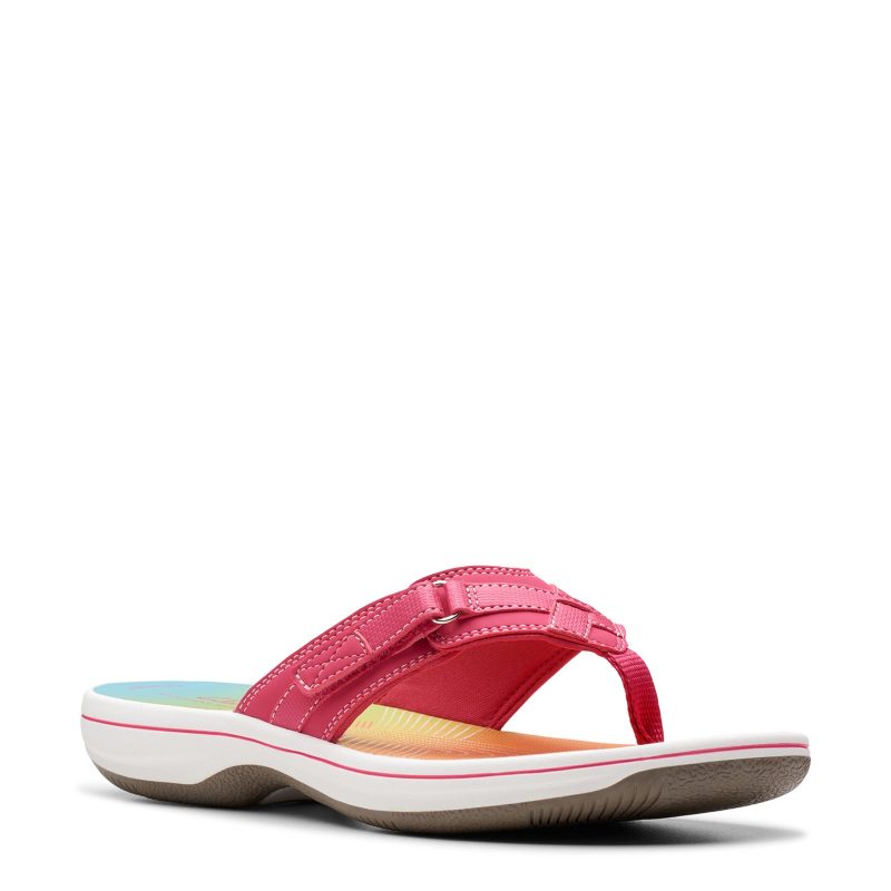 26178114 Womens Clarks Breeze Sea Sandal Bright Pink Ombre