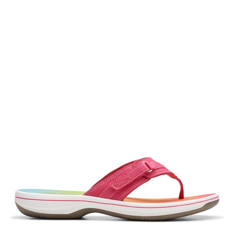 26178114 Womens Clarks Breeze Sea Sandal Bright Pink Ombre 1