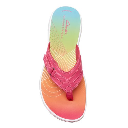 26178114 Womens Clarks Breeze Sea Sandal Bright Pink Ombre 4