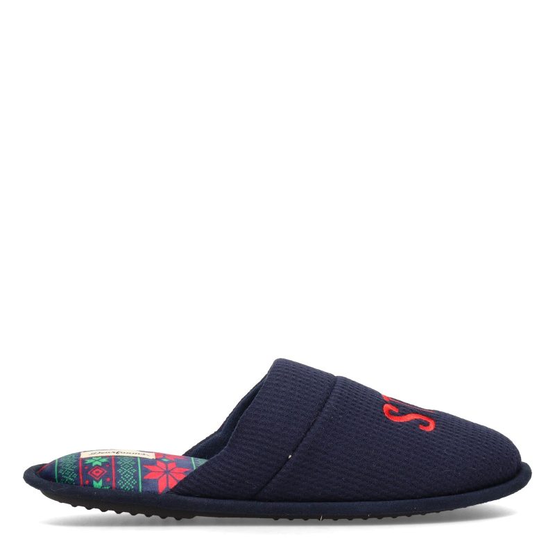 26436 00420 Mens Deafoams Tyler Holiday Scuff Slipper Navy 1 ee95b5a7 6ce4 4b84 af15 ca2d75c841e2