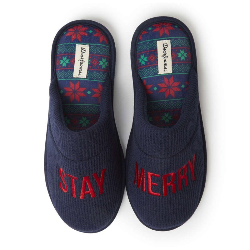 26436 00420 Mens Deafoams Tyler Holiday Scuff Slipper Navy 63edd753 fbfe 4fa4 ae26 a5d8ce6bfba0