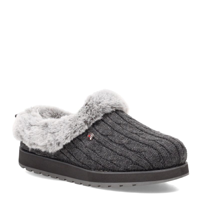 31204 W Ccl Womens Skechers Keepsakes Ice Angel Slip On Wide Width Charcoal