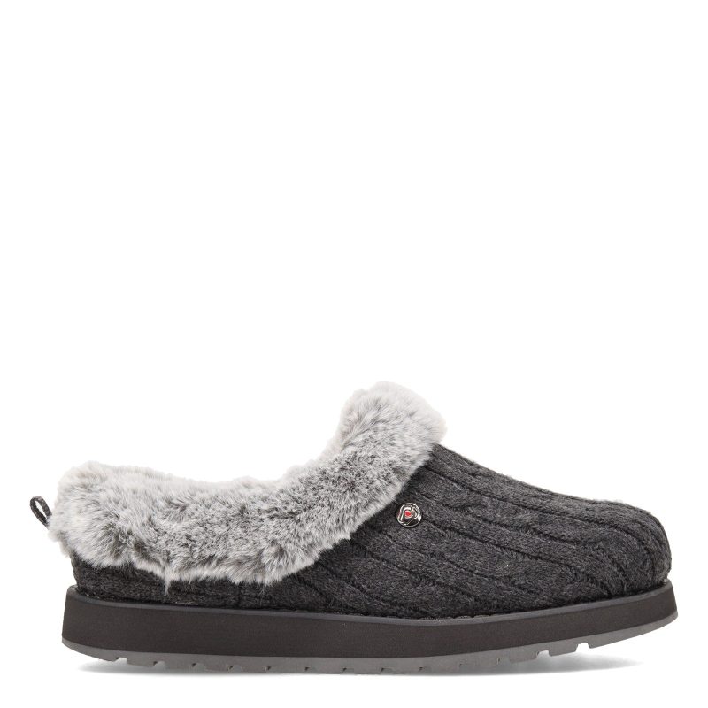 31204 W Ccl Womens Skechers Keepsakes Ice Angel Slip On Wide Width Charcoal 1