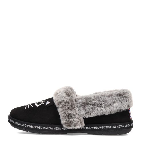 33355 Blk Womens Skechers Bobs Too Cozy Meow Pajamas Slipper Black 3