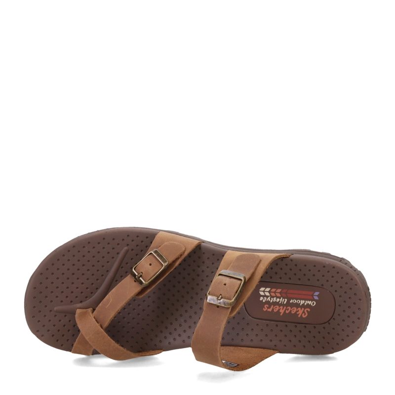 41007 DSCH Womens Skechers Reggae Caribbean Slide Sandals Brown 5