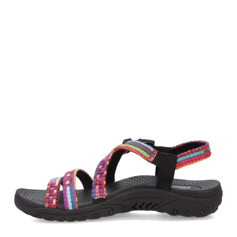 41113 BMLT Womens Skechers Reggae Sew Me Sandal Black Multi 3