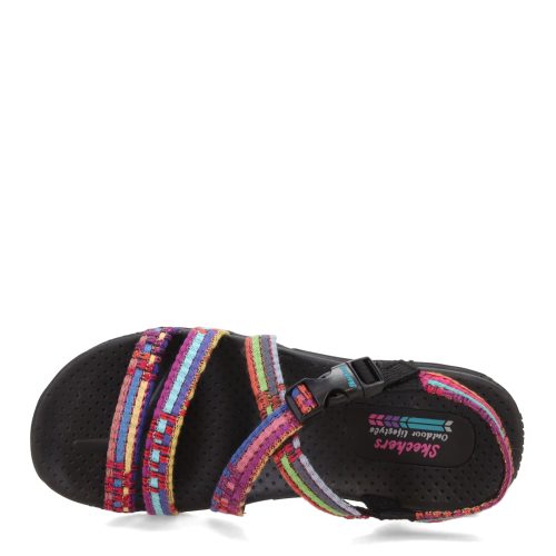 41113 BMLT Womens Skechers Reggae Sew Me Sandal Black Multi 5