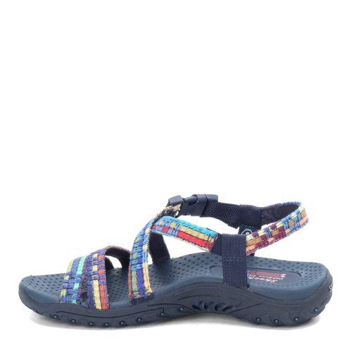 41113 Nvmt Womens Skechers Reggae Sew Me Sandal Navy 3