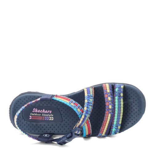 41113 Nvmt Womens Skechers Reggae Sew Me Sandal Navy 5