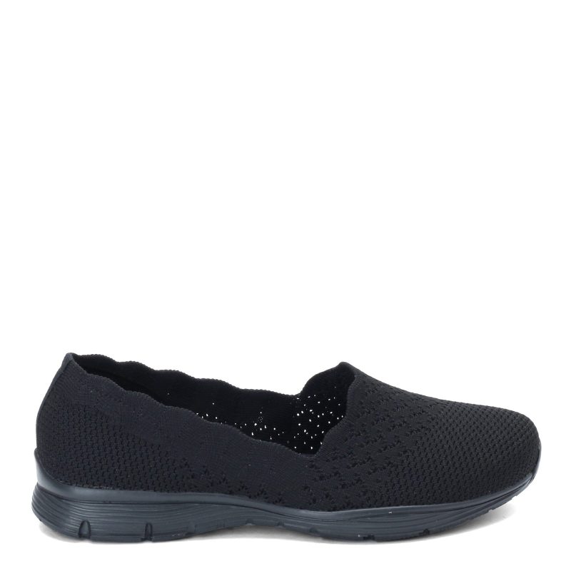 49481 Bbk Womens Skechers Seager Stat Slip On Black 1