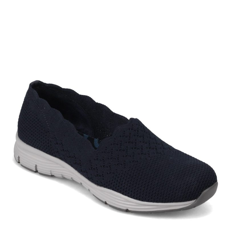 49481 Nvy Womens Skechers Seager Stat Slip On Navy