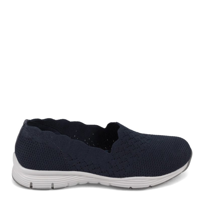 49481 Nvy Womens Skechers Seager Stat Slip On Navy 1