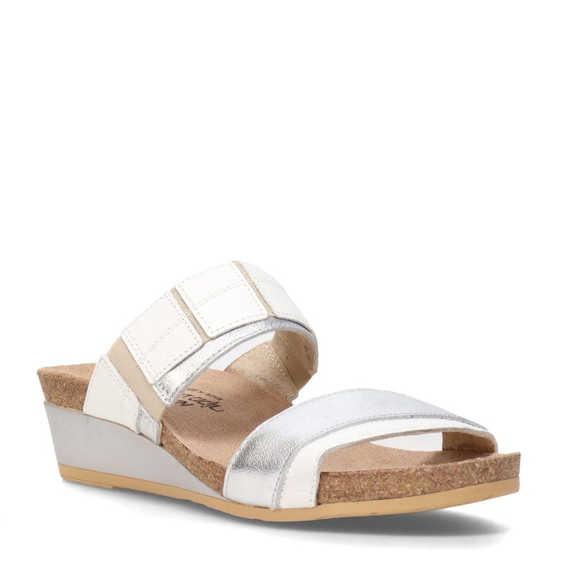 5051 WFT Womens Naot Royalty Sandal White Silver