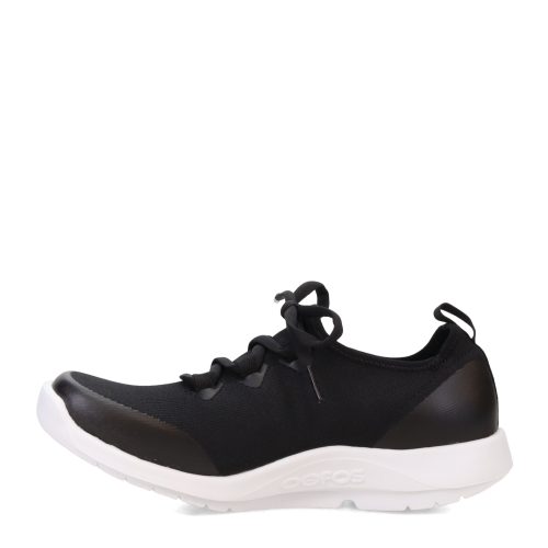 5076 WHTBLK Womens Oofos O Omg Sport Ls Sneaker White Black 3