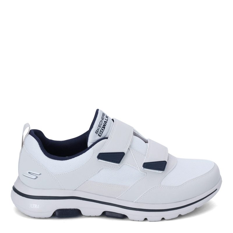 55515 Eww Wnv Mens Skechers G Owalk 5 Wistful Sneaker Wide Width White Navy 1