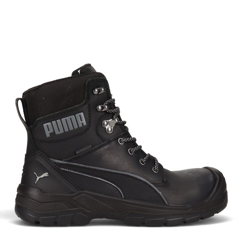 630735 Mens Puma Safety Conquest 7 Inch Ctx Waterproof Boot Black 1