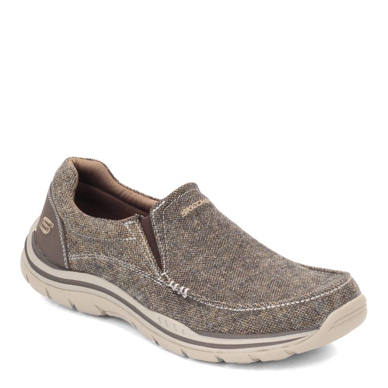 64109 Dkbr Mens Skechers Expected Avillo Slip On Dark Brown 162516d8 4fde 4a9c 8563 22978aba8f32