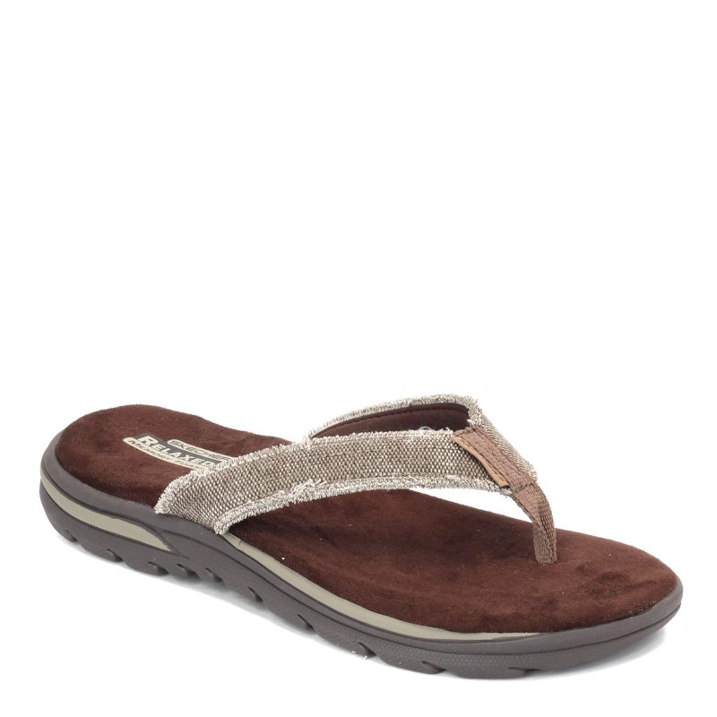 64152 Choc Mens Skechers Relaxed Fit Supreme Bosnia Sandal Chocolate