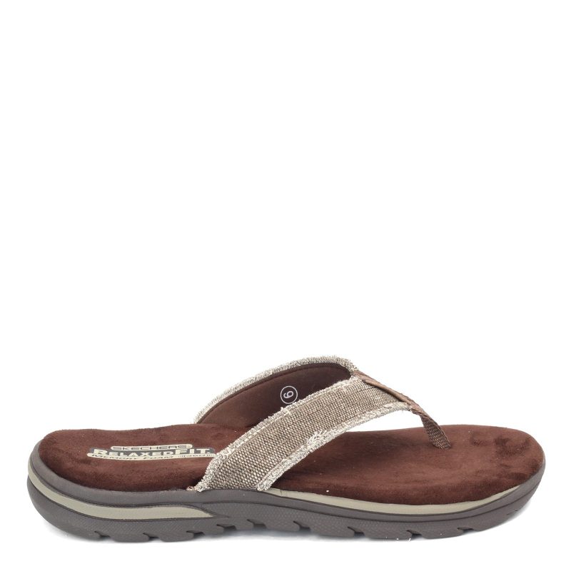 64152 Choc Mens Skechers Relaxed Fit Supreme Bosnia Sandal Chocolate 1