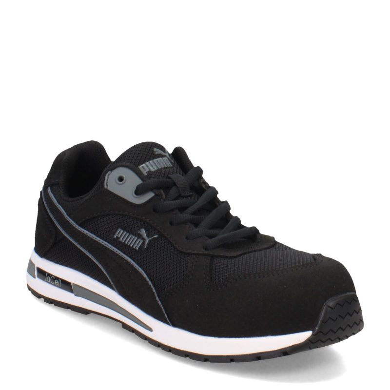 643185 Mens Puma Safety Frontside Low Work Shoe Black Grey