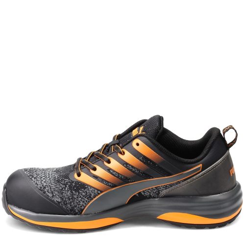 644555 Mens Puma Charge Low Work Shoe Black Orange 3