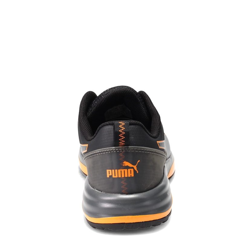 644555 Mens Puma Charge Low Work Shoe Black Orange 4