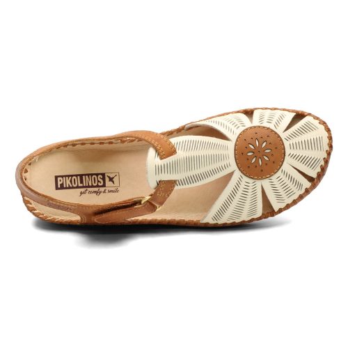 655 0575 Nata Womens Pikolino Puerto Vallarta Sandal White Tan 5