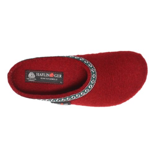 711001 42 Womens Haflinger Grizzly Classic Wool Clog Red 5