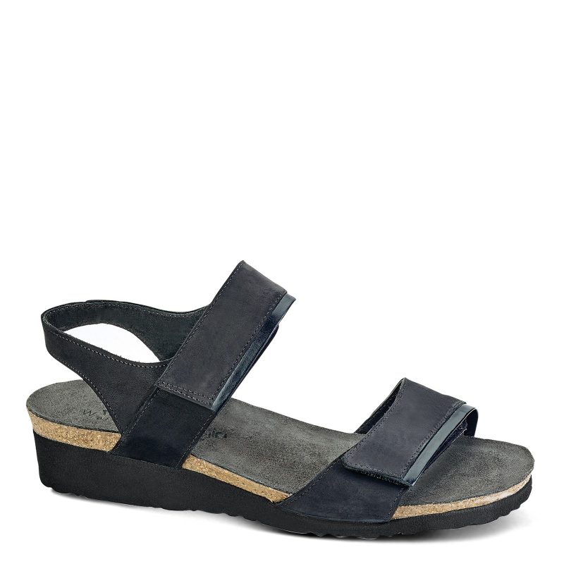 7308 N42 Womens Naot Aisha Sandal Wide Width Black Nubuck