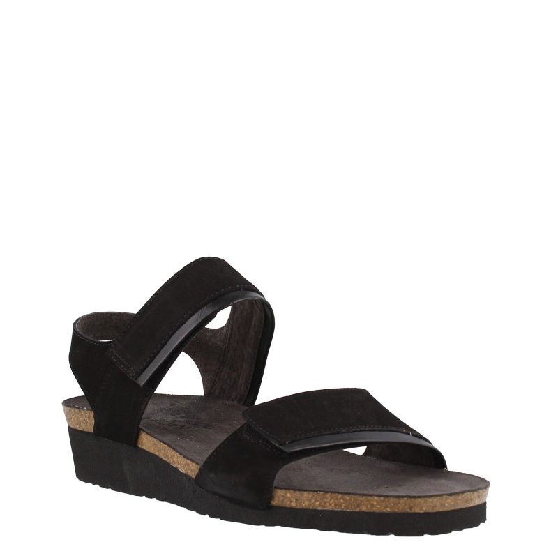 7308 N42 Womens Naot Aisha Sandal Wide Width Black Nubuck 2