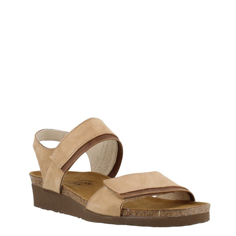 7308 Sfk Womens Naot Aisha Sandal Wide Width Beige Nubuck 2