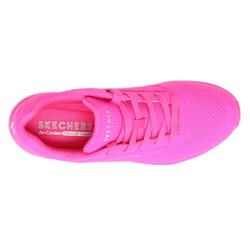 73667 Htpk Womens Skechers Street Uno Neon Nights Sneaker Hot Pink 5