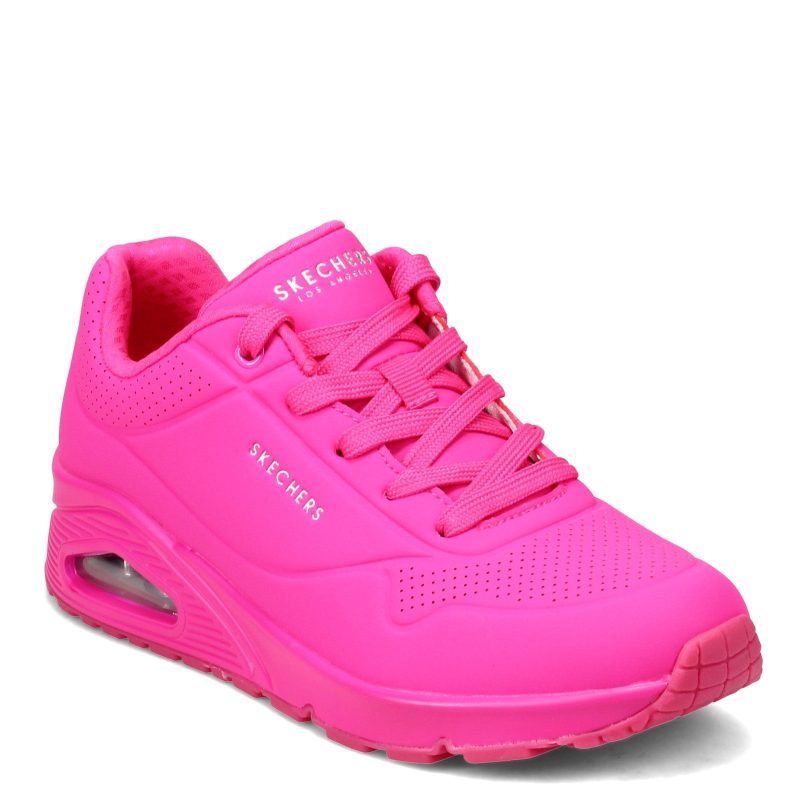 73667 Htpk Womens Skechers Street Uno Neon Nights Sneaker Hot Pink 805a28a2 9af9 4dbe a0bd 1baaa1deb1f1