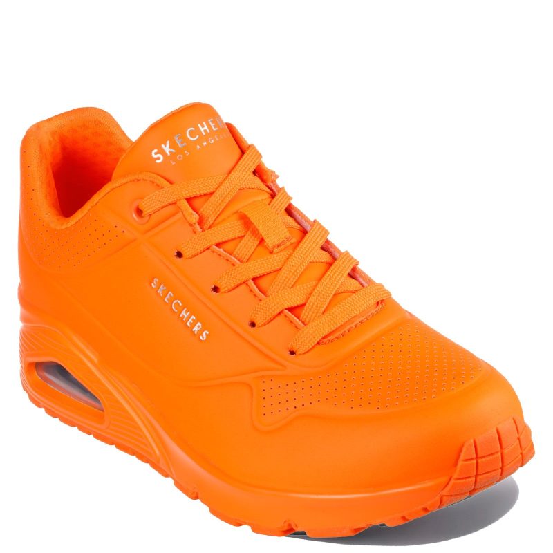 73667 NORG Womens Skechers Street Uno Neon Nights Sneaker Orange