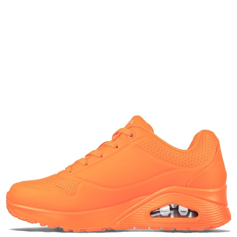 73667 NORG Womens Skechers Street Uno Neon Nights Sneaker Orange 3