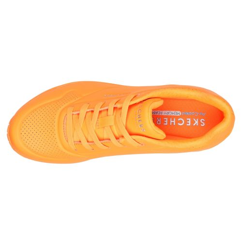 73667 NORG Womens Skechers Street Uno Neon Nights Sneaker Orange 5