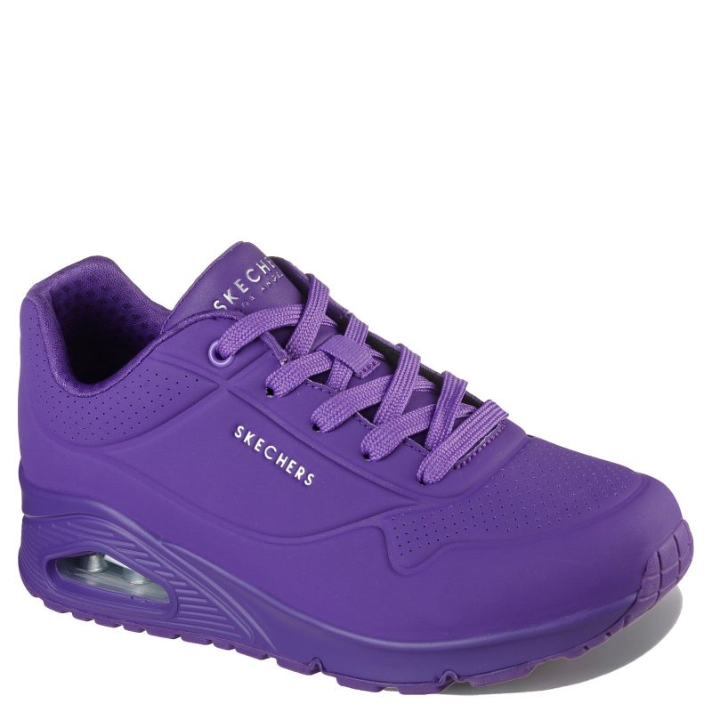 73667 PUR Womens Skechers Street Uno Neon Nights Sneaker Purple