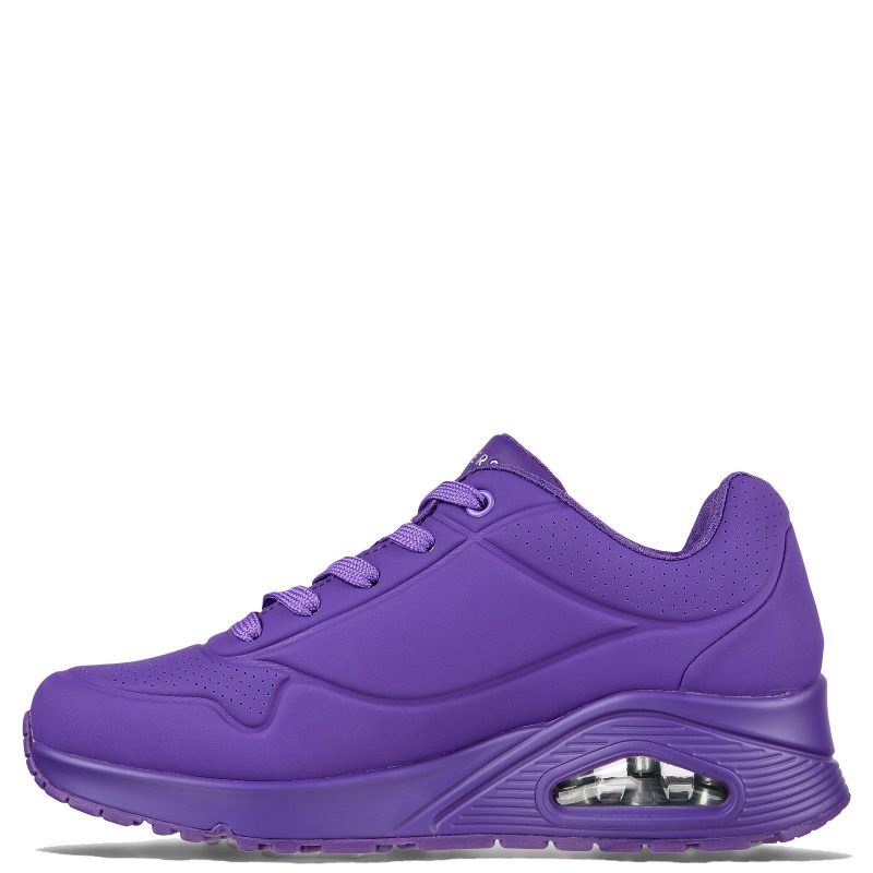 73667 PUR Womens Skechers Street Uno Neon Nights Sneaker Purple 3