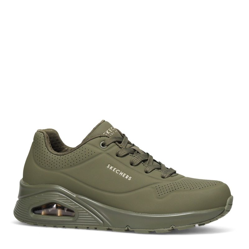 73690 Olv Womens Skechers Street Uno Stand On Air Sneaker Olive 1 53be6325 628b 4a9e 99ab c8b9537b3782