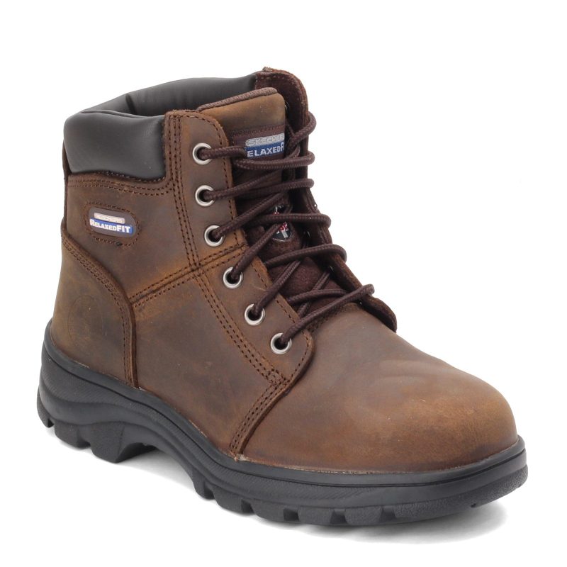 76561 Cdb Womens Skechers Workshire Peril St Boot Brown