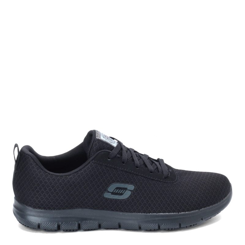 77210 Blk Womens Skechers Ghenter Bronaugh Sr Work Shoe Black 1