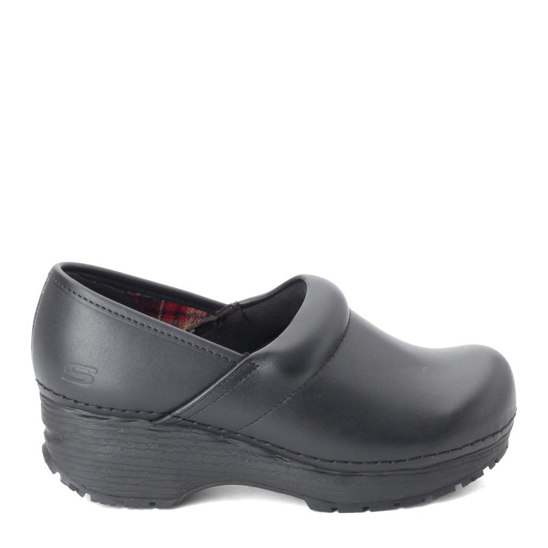 77227 Blk Womens Skechers Clog Sr Candaba Work Shoe Black 1