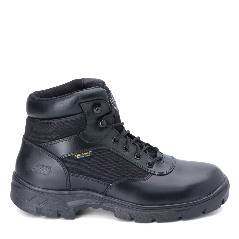 77526 W Blk Mens Skechers Work Wascana Benen Wp Tactical Boot Wide Width Black 1